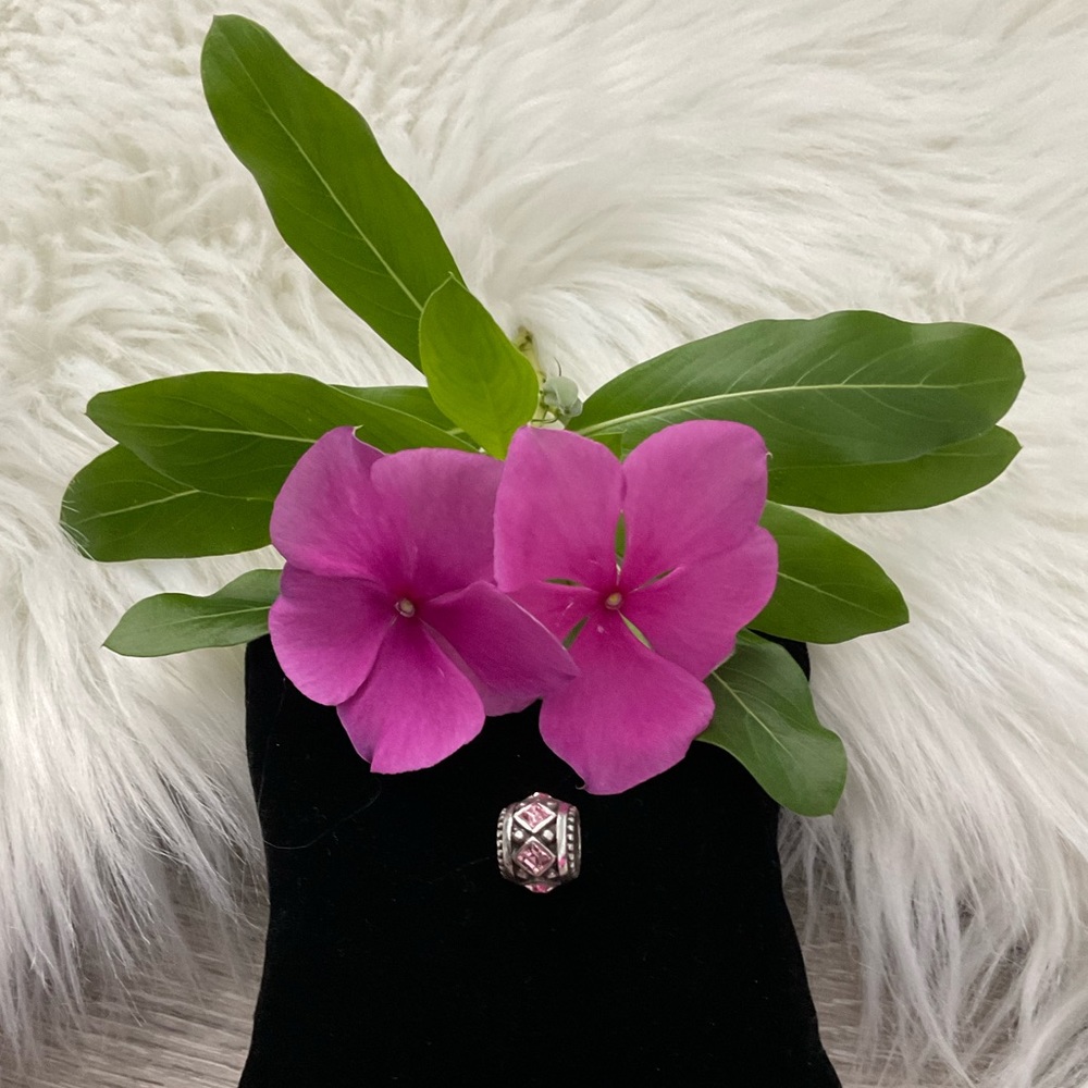 💕BRIGHTON Pink Crystal Spark Bead Charm Color